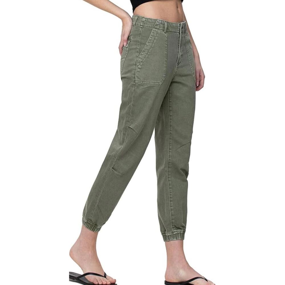 VERVET by Flying Monkey Olive Jogger Jeans High-Rise Non-Stretch W28